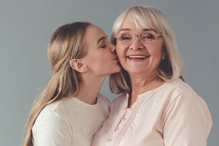 decorative - grandmother and granddaughter